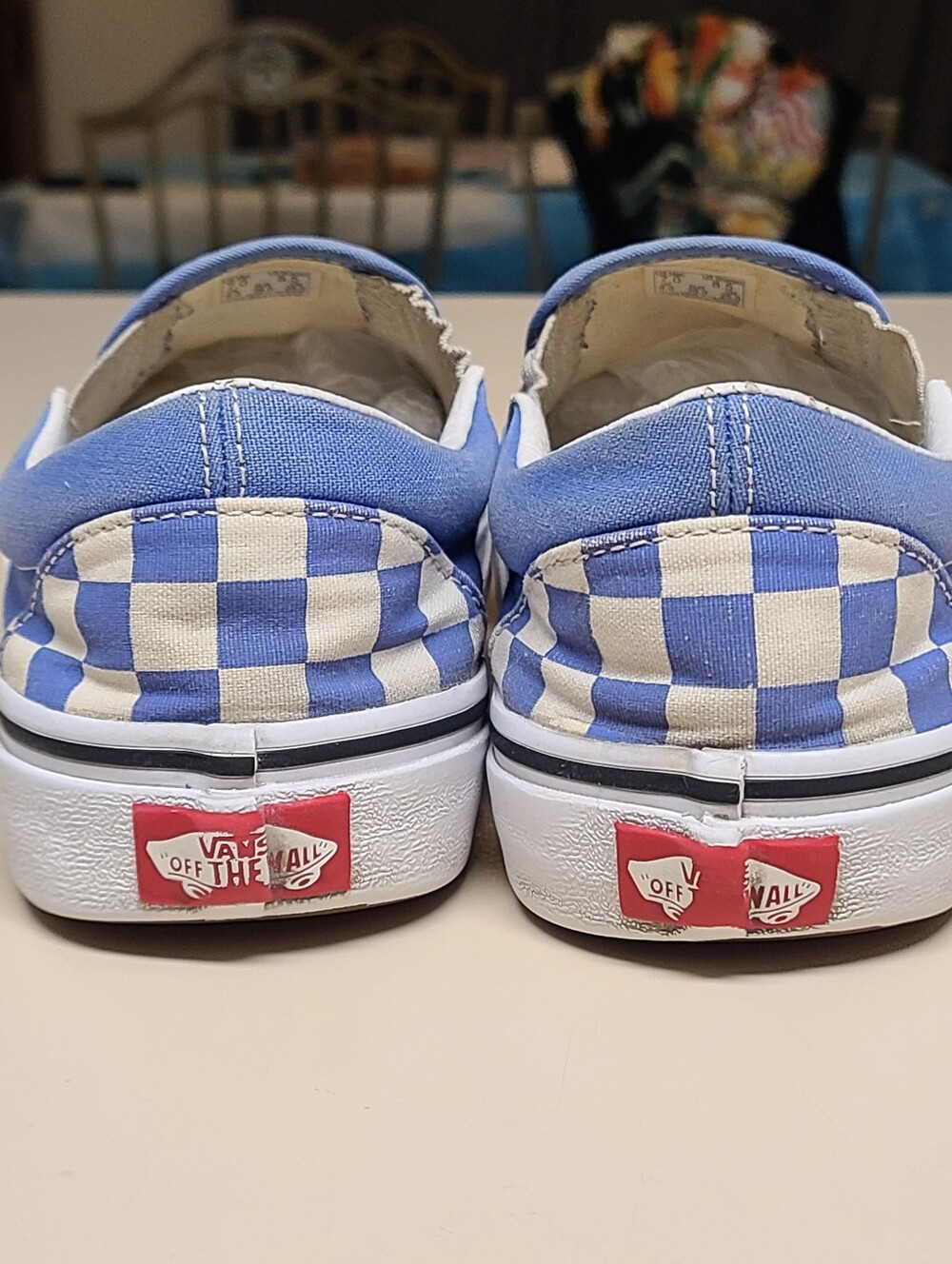 Vans Classic slip on checkerboard casual low top skateboard sneakers size 8 1/2 - Picture 6 of 9
